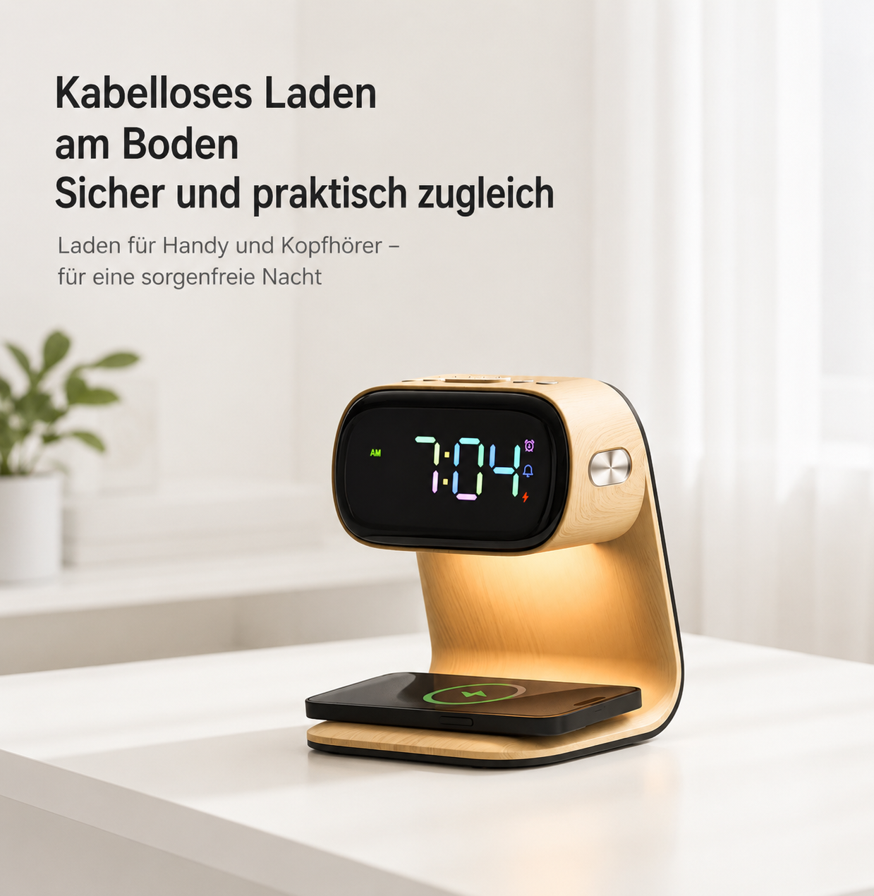 Phone charging on the GlowCharge Pro wireless surface