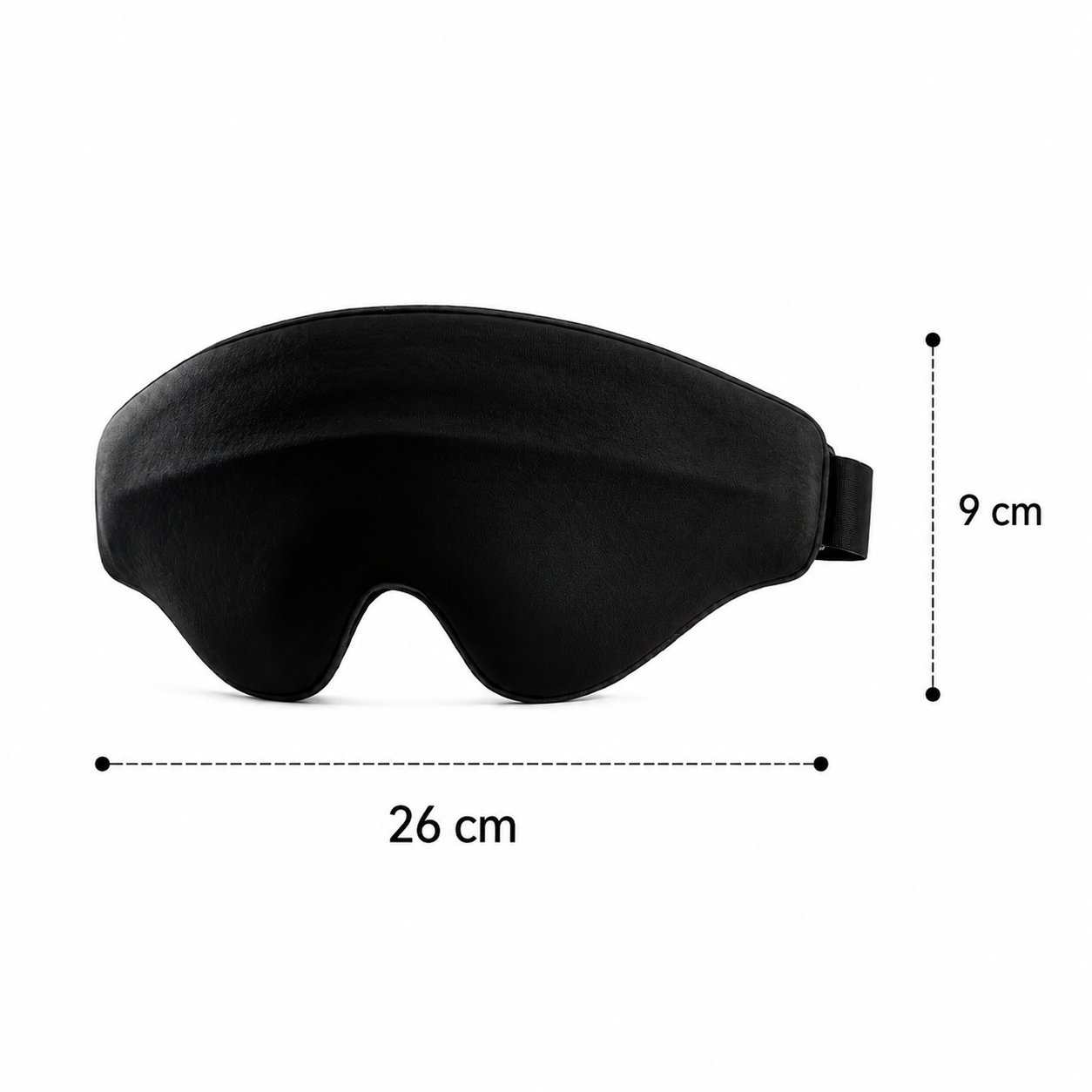 DeepBlack sleep mask shown in a side-sleeping position