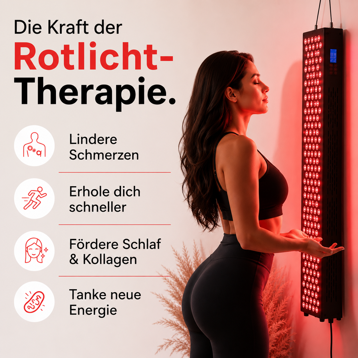 LumaPanel Tall — Floor-Standing Red and Near-Infrared Panel