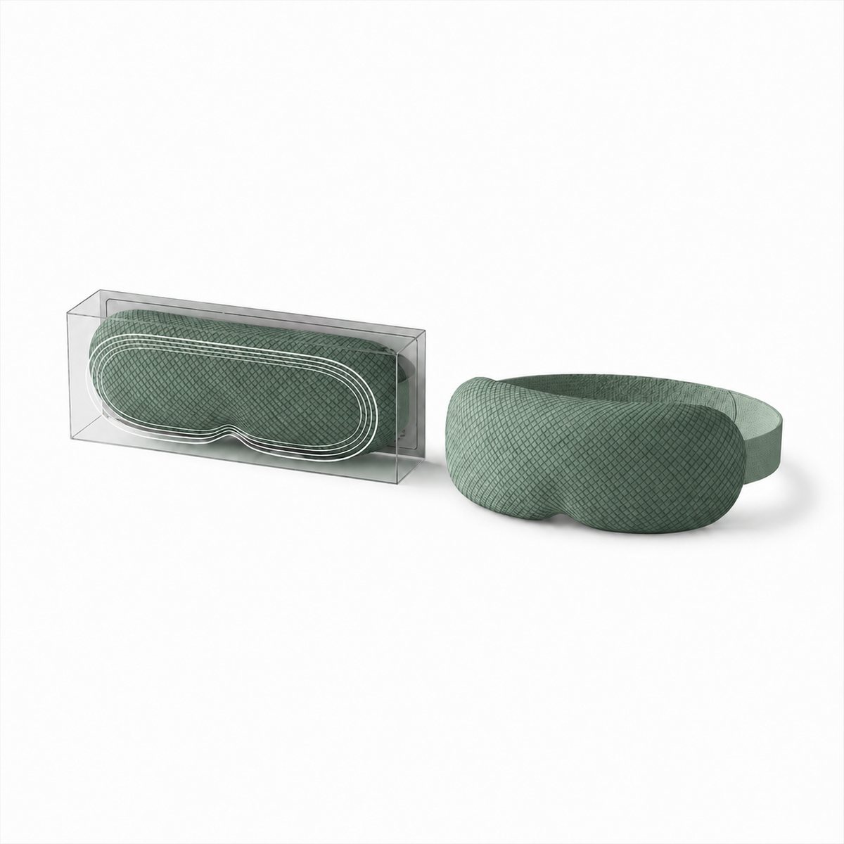 Movable eye cups on the green EveClipse mask