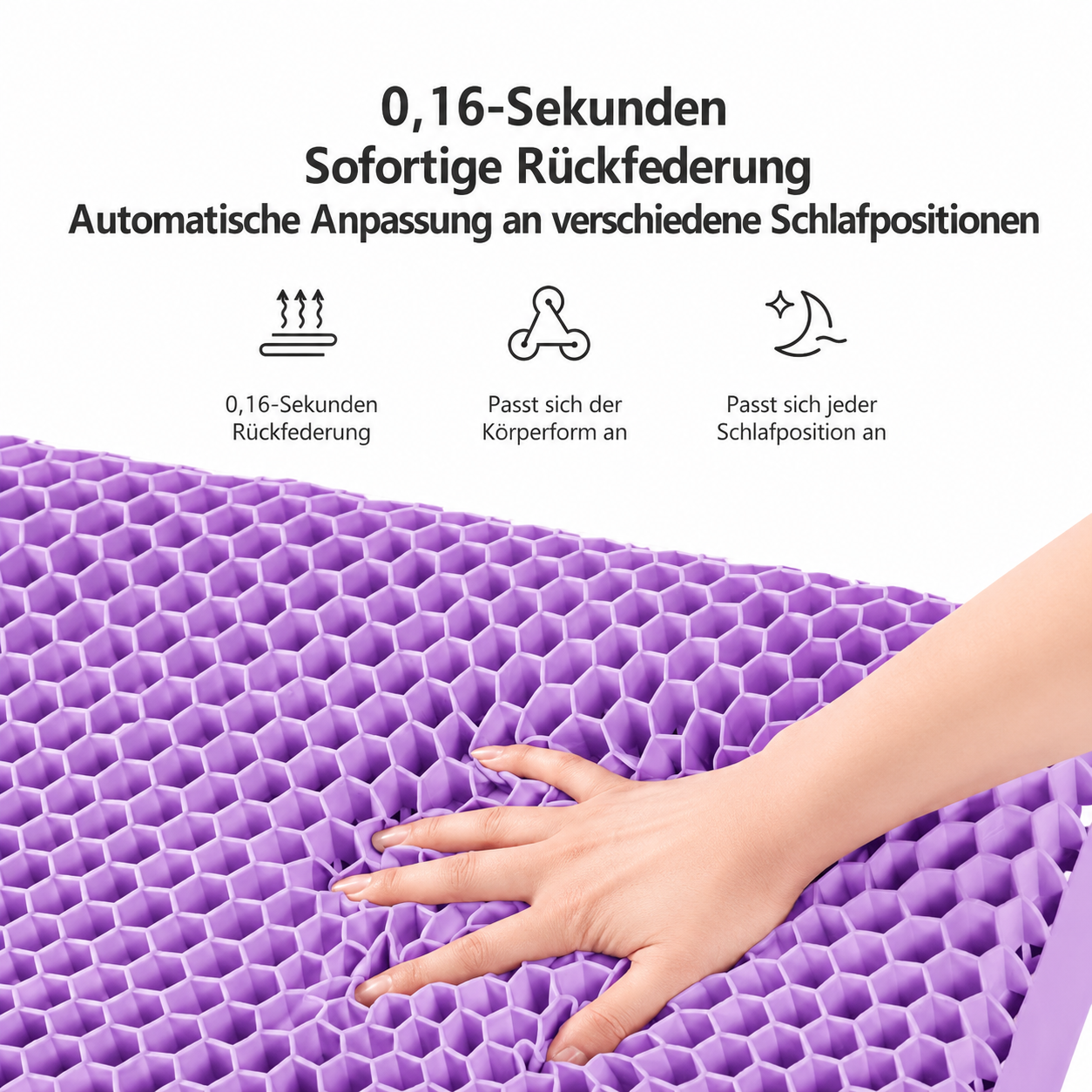 GelFlex pillow supporting the head and neck