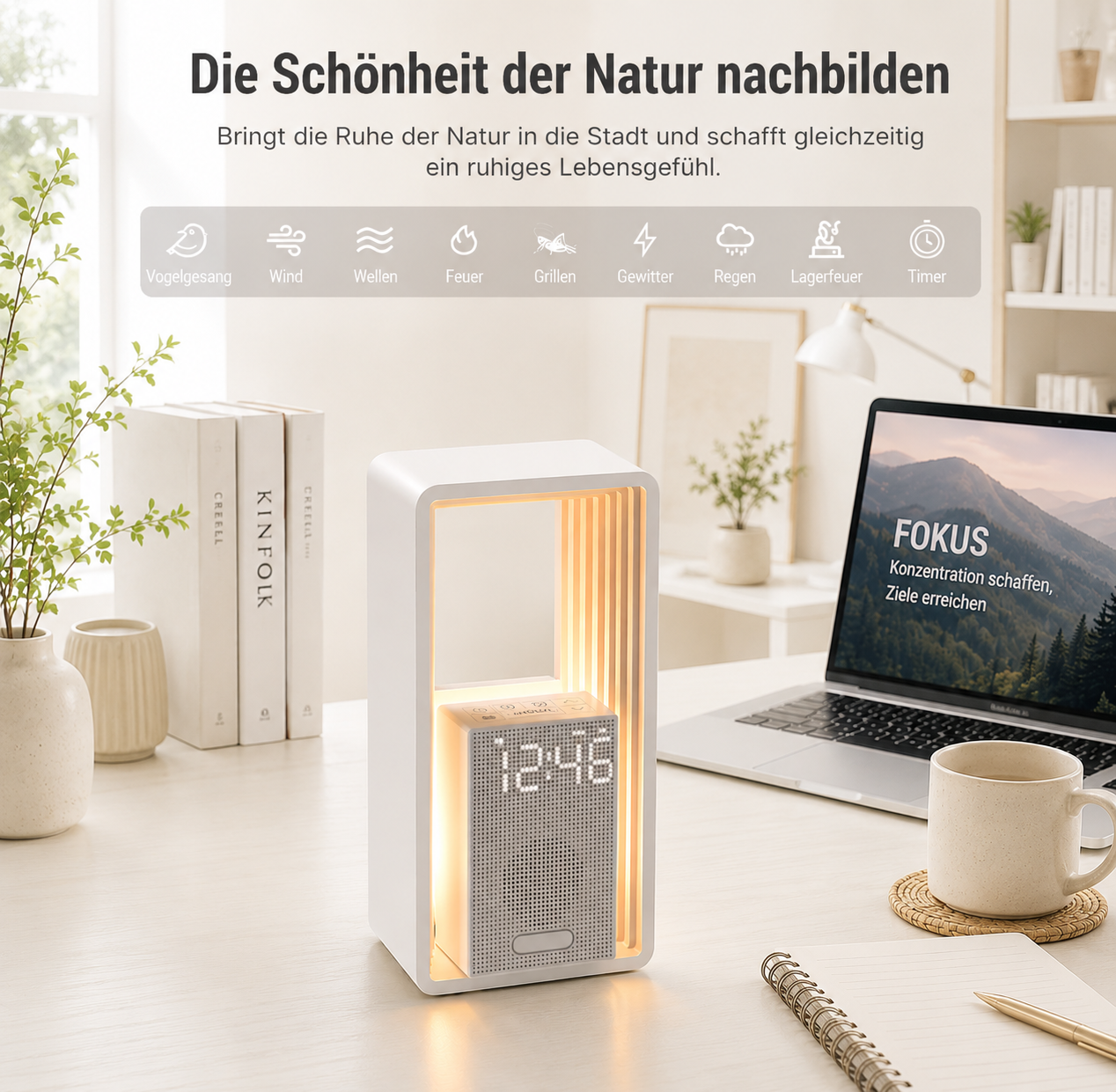 Phone on the LumaTower Ambient wireless charging base