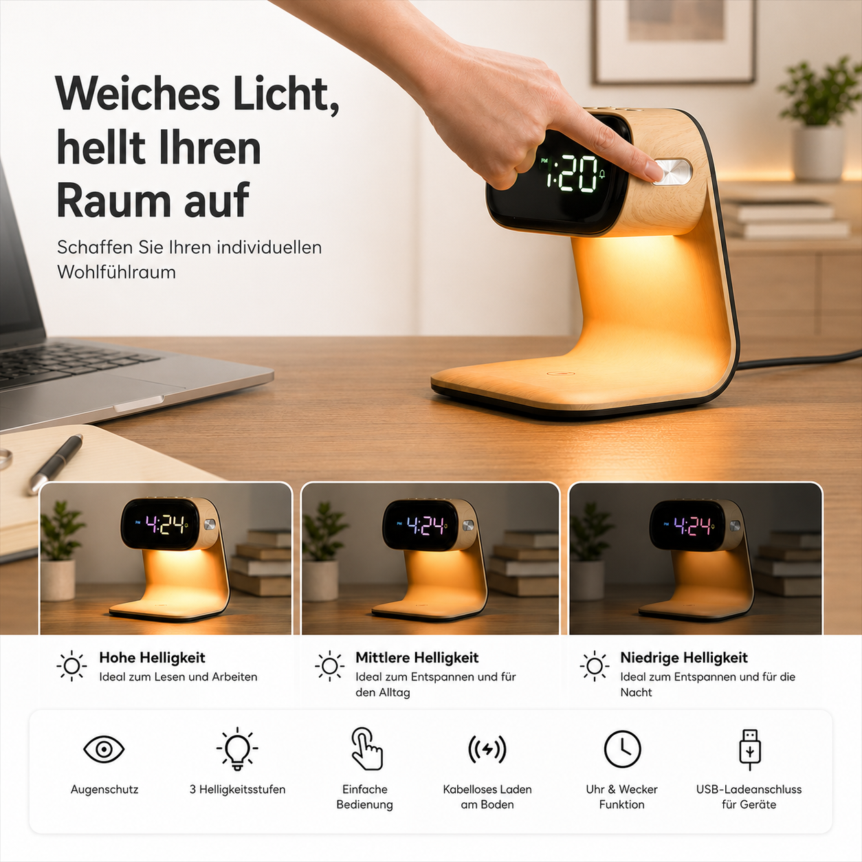 GlowCharge Pro warm ambient night light