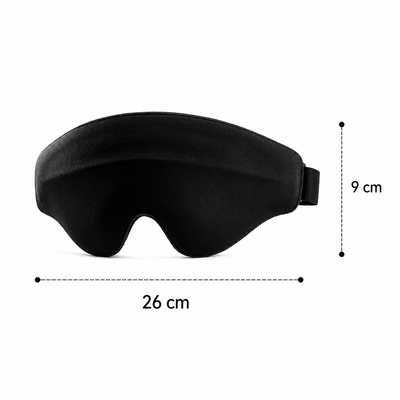 DeepBlack sleep mask shown in a side-sleeping position
