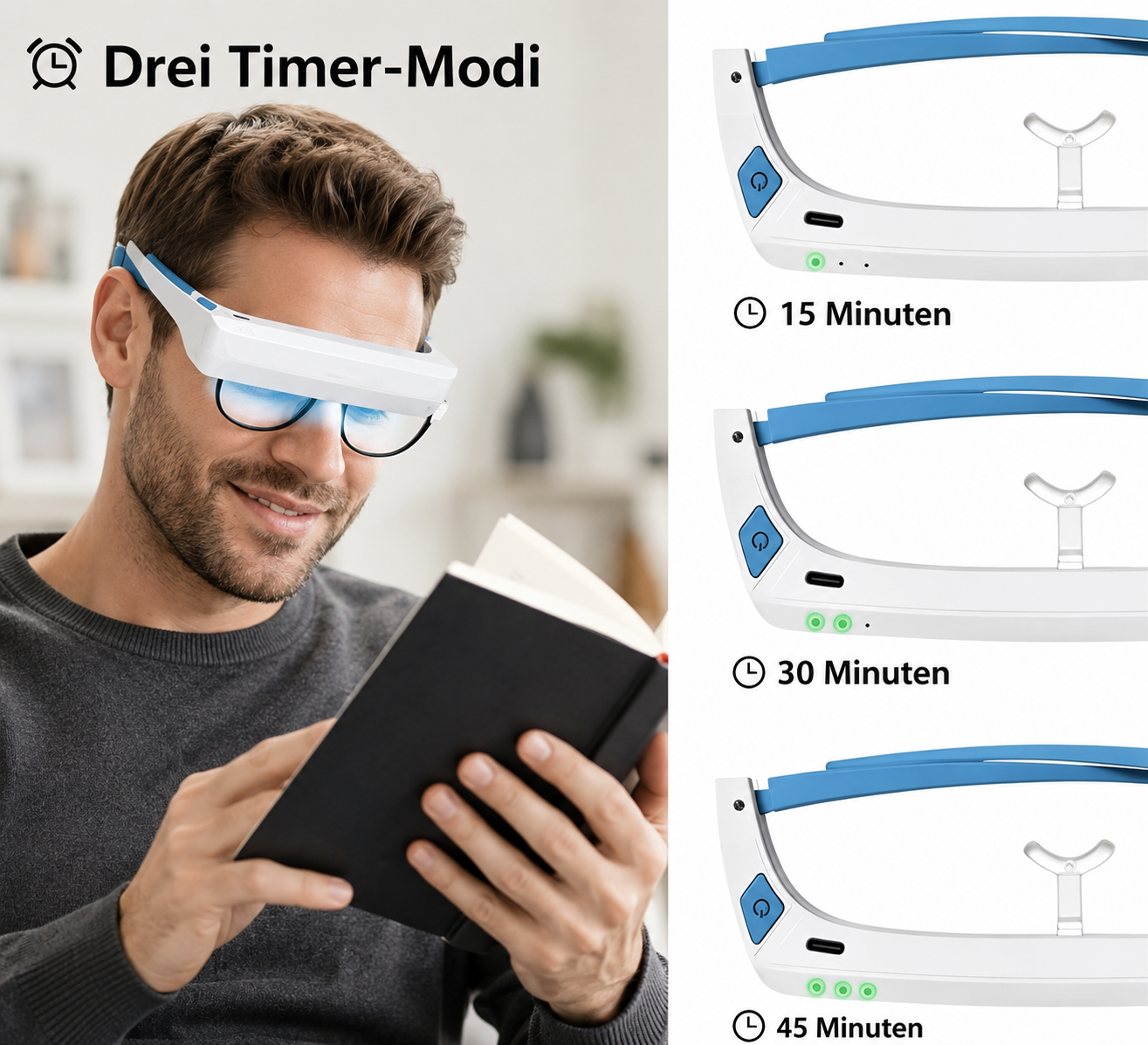 White-light mode on the LumaRise Pro glasses