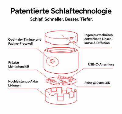 GlowDown — 630 nm Red Bedside Light