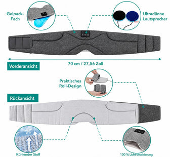 Bediening aan de zijkant van het Serenity Pro Bluetooth-slaapmasker