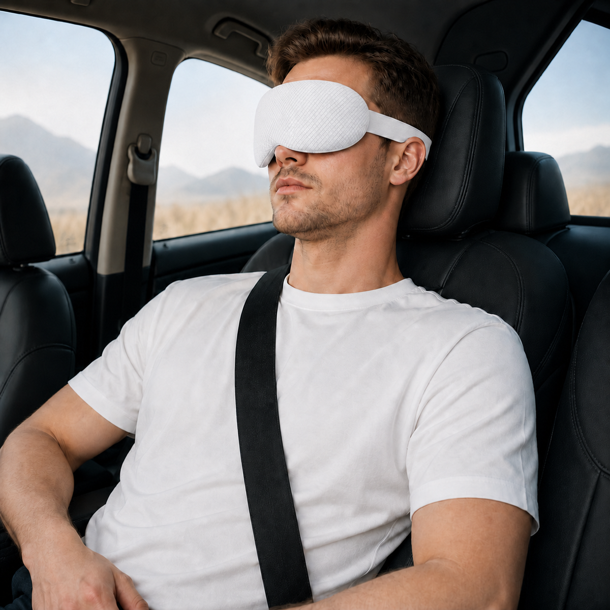 EveClipse clear sleep mask shown in use