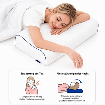 Side profile of the NeckRise memory-foam pillow