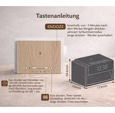 AuroraWake product dimensions and included accessories