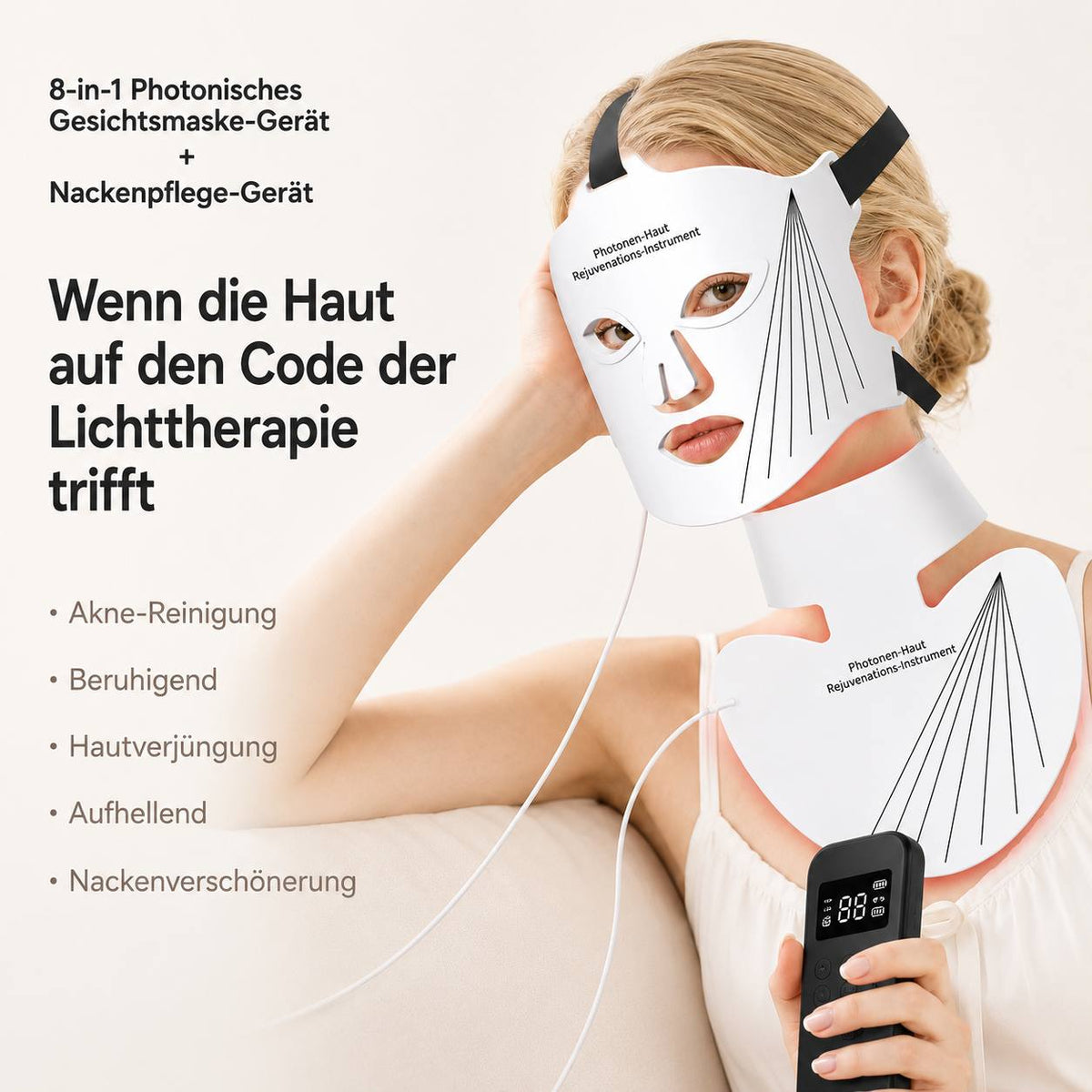 LED Face & Neck Mask — 8 Colours and Infrared