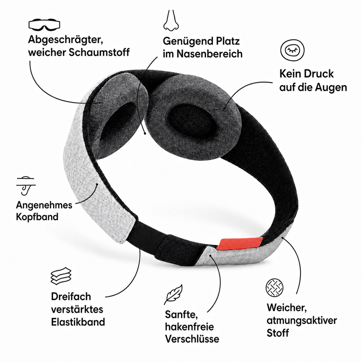 SideContour sleep mask shown in a side-sleeping position